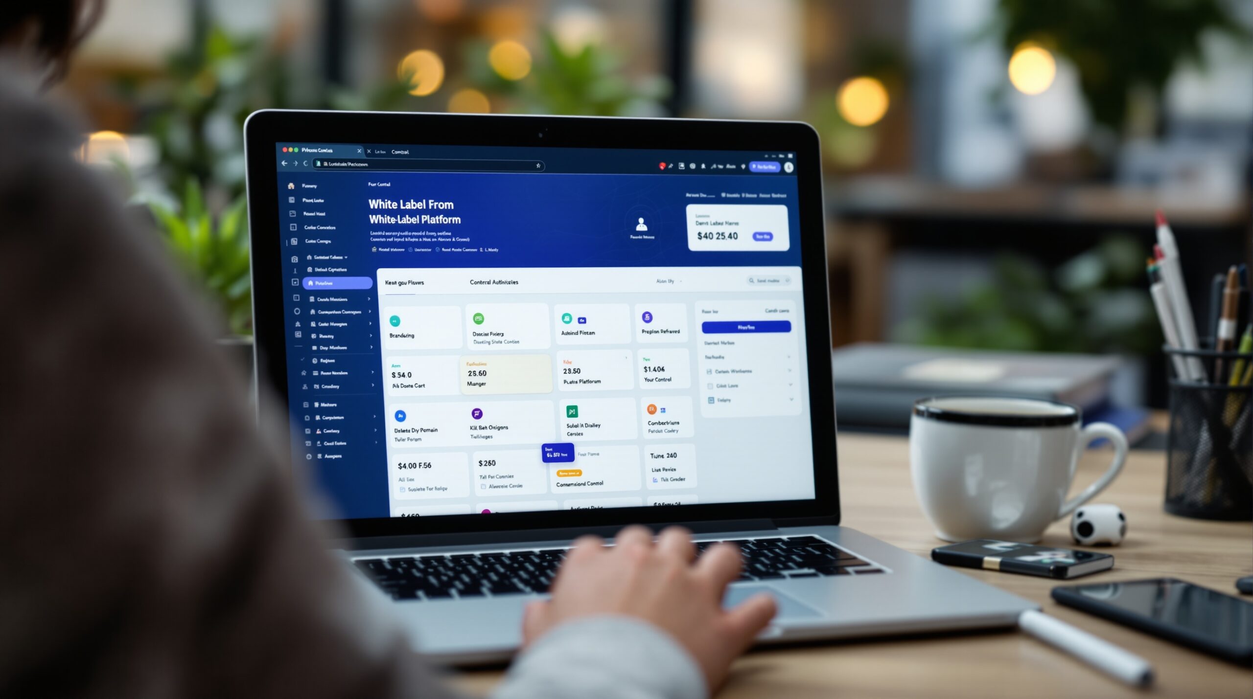 Интерфейс white label платформы, запущенной под собственным брендом