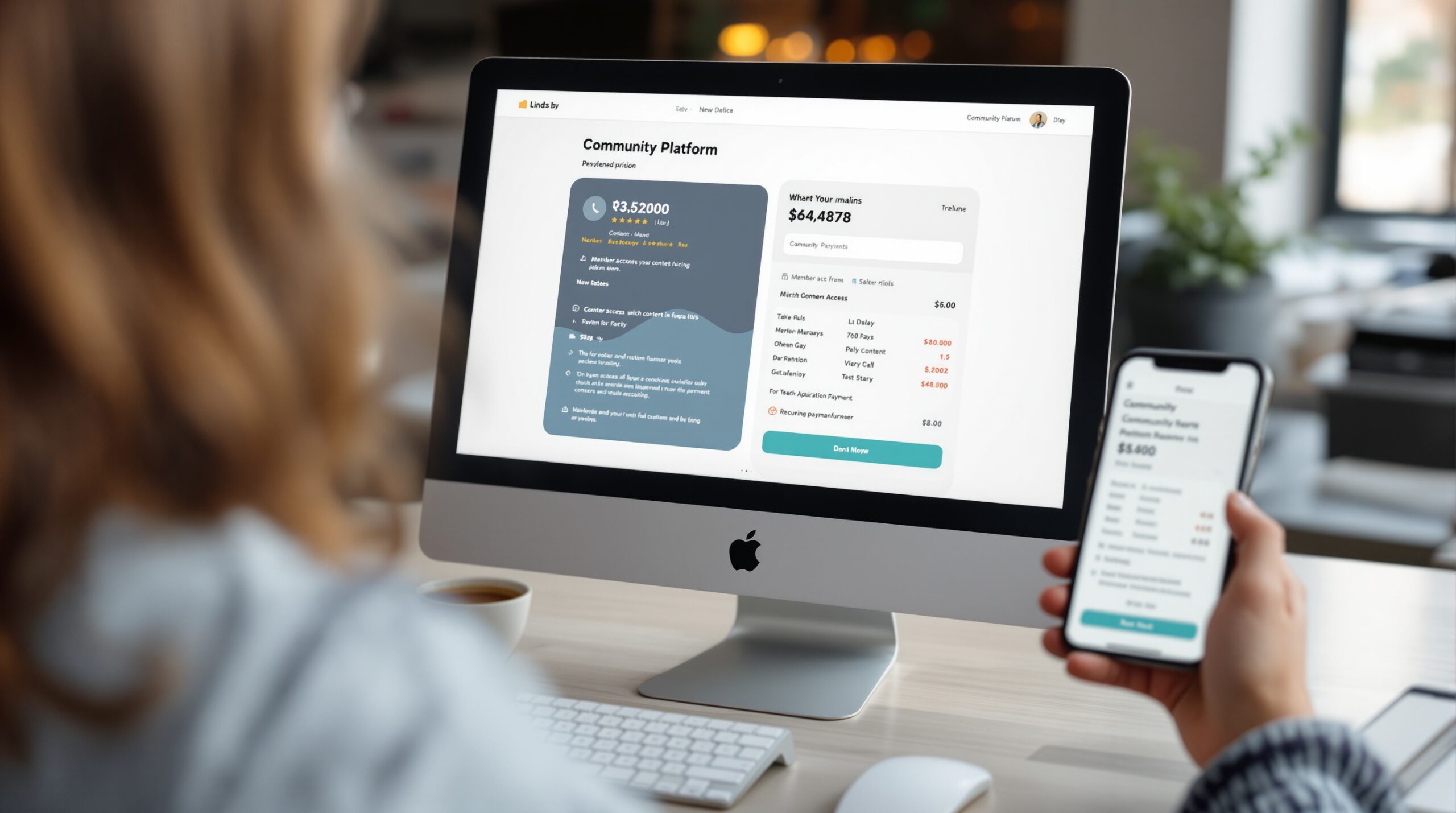 Online payment screen for community platform pricing